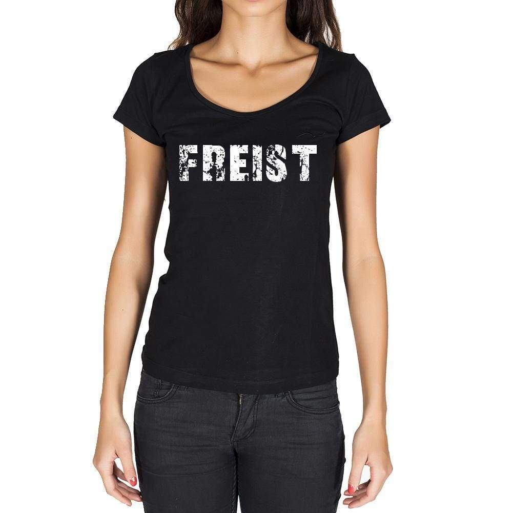 Freist German Cities Black Womens Short Sleeve Round Neck T-Shirt 00002 - Casual