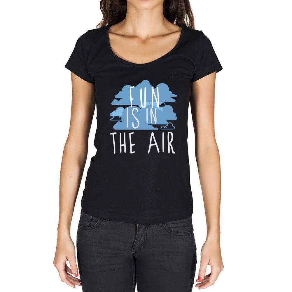Fun In The Air Black Womens Short Sleeve Round Neck T-Shirt Gift T-Shirt 00303 - Black / Xs - Casual