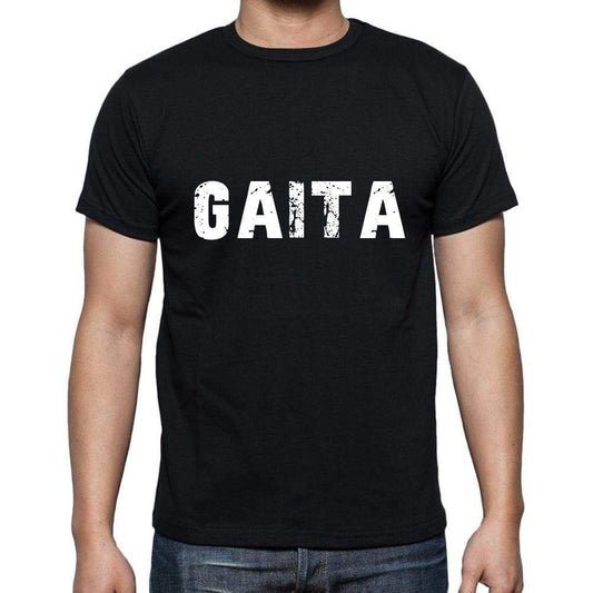 Gaita Mens Short Sleeve Round Neck T-Shirt 5 Letters Black Word 00006 - Casual
