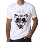 Geometric Tiger Number 44 White Mens Short Sleeve Round Neck T-Shirt 00282 - White / S - Casual
