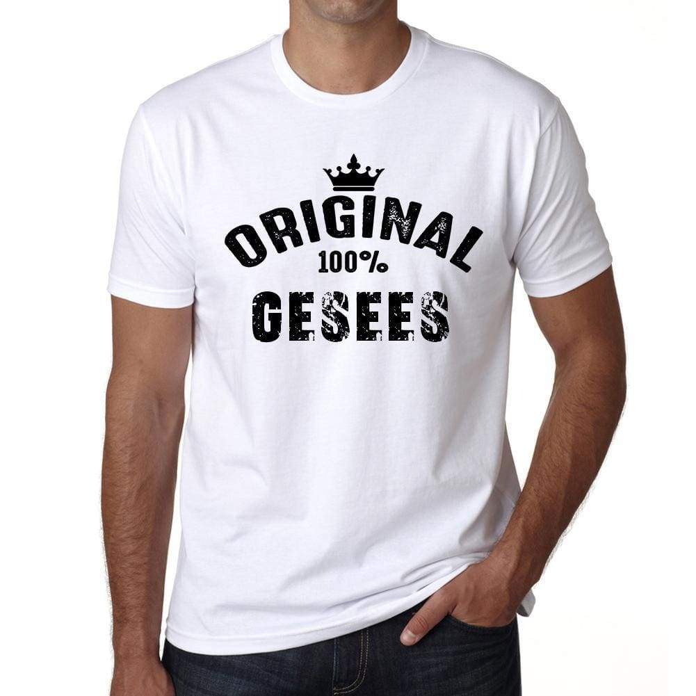Gesees 100% German City White Mens Short Sleeve Round Neck T-Shirt 00001 - Casual