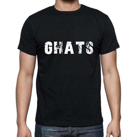 Ghats Mens Short Sleeve Round Neck T-Shirt 5 Letters Black Word 00006 - Casual