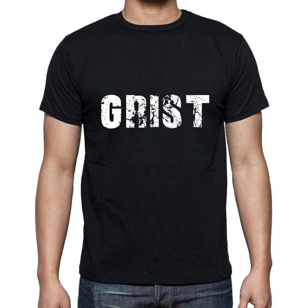 Grist Mens Short Sleeve Round Neck T-Shirt 5 Letters Black Word 00006 - Casual