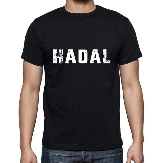 Hadal Mens Short Sleeve Round Neck T-Shirt 5 Letters Black Word 00006 - Casual