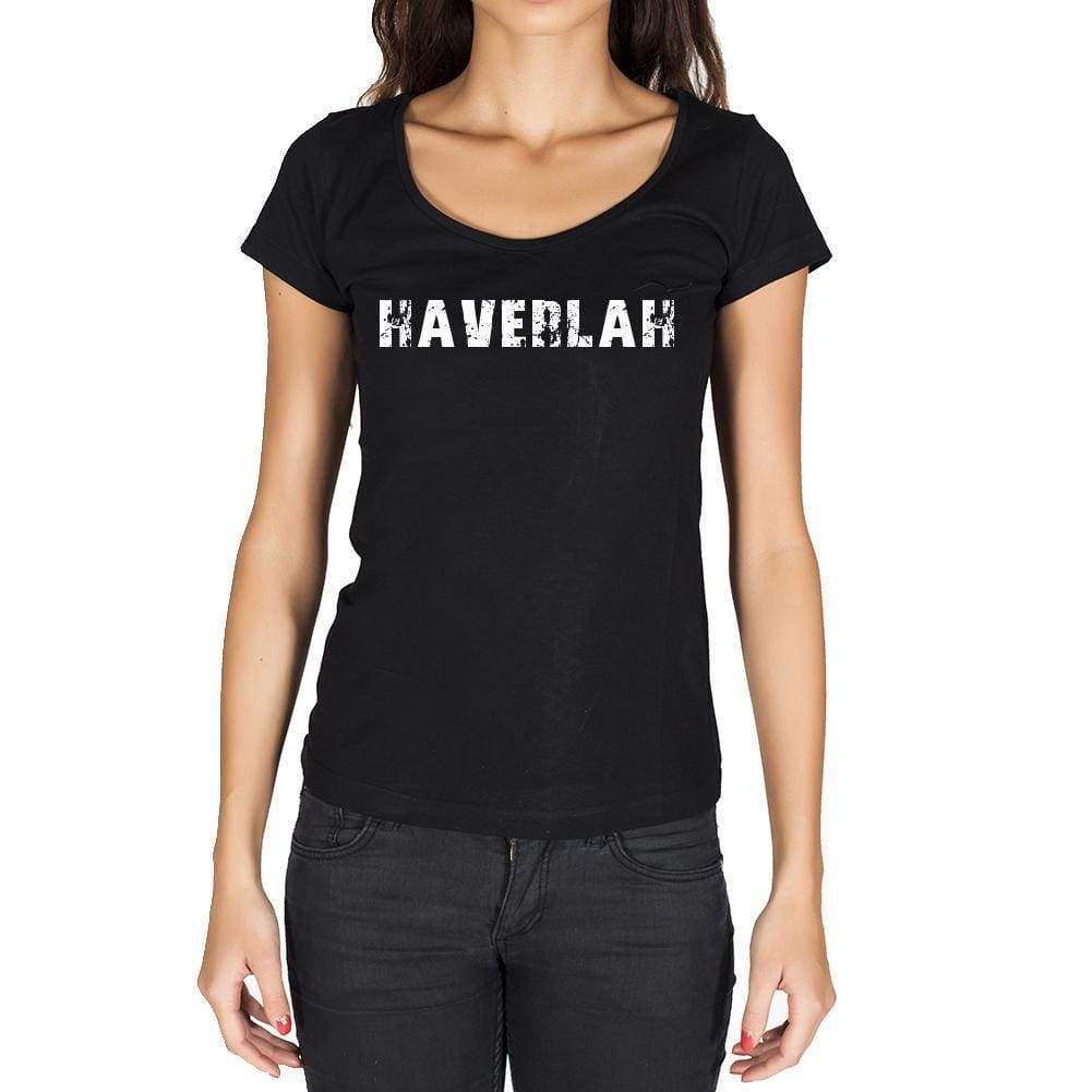 Haverlah German Cities Black Womens Short Sleeve Round Neck T-Shirt 00002 - Casual