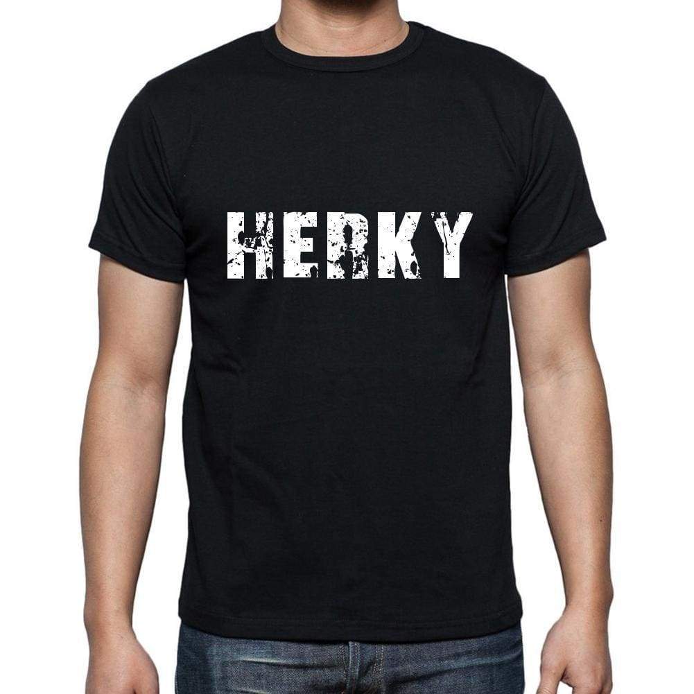 Herky Mens Short Sleeve Round Neck T-Shirt 5 Letters Black Word 00006 - Casual