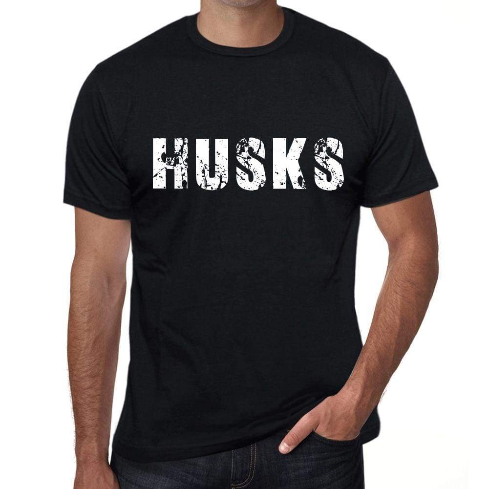 Husks Mens Retro T Shirt Black Birthday Gift 00553 - Black / Xs - Casual