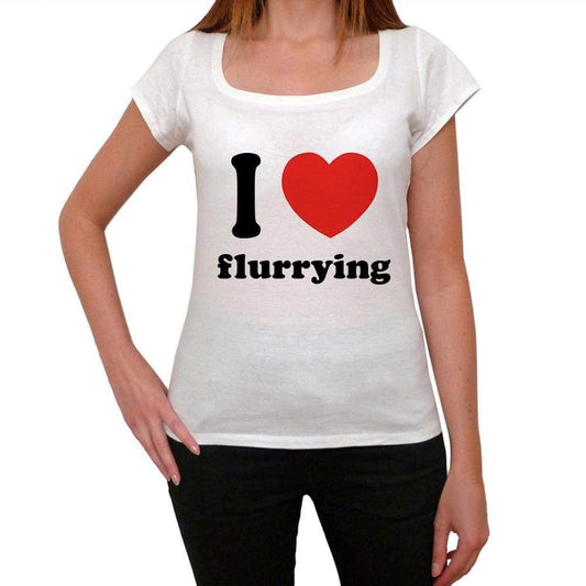 I Love Flurrying Womens Short Sleeve Round Neck T-Shirt 00037 - Casual