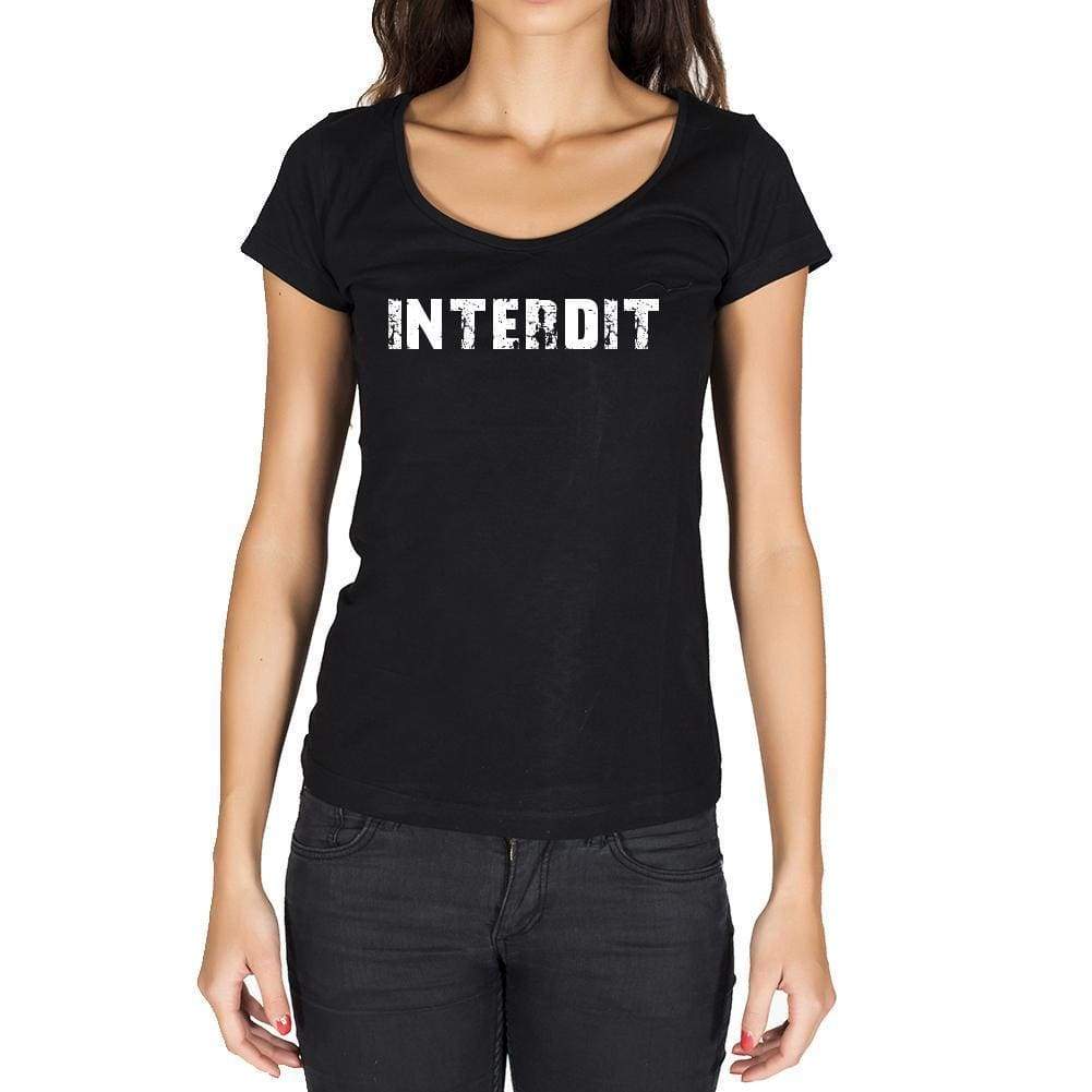 Interdit French Dictionary Womens Short Sleeve Round Neck T-Shirt 00010 - Casual