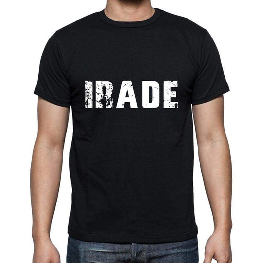 Irade Mens Short Sleeve Round Neck T-Shirt 5 Letters Black Word 00006 - Casual