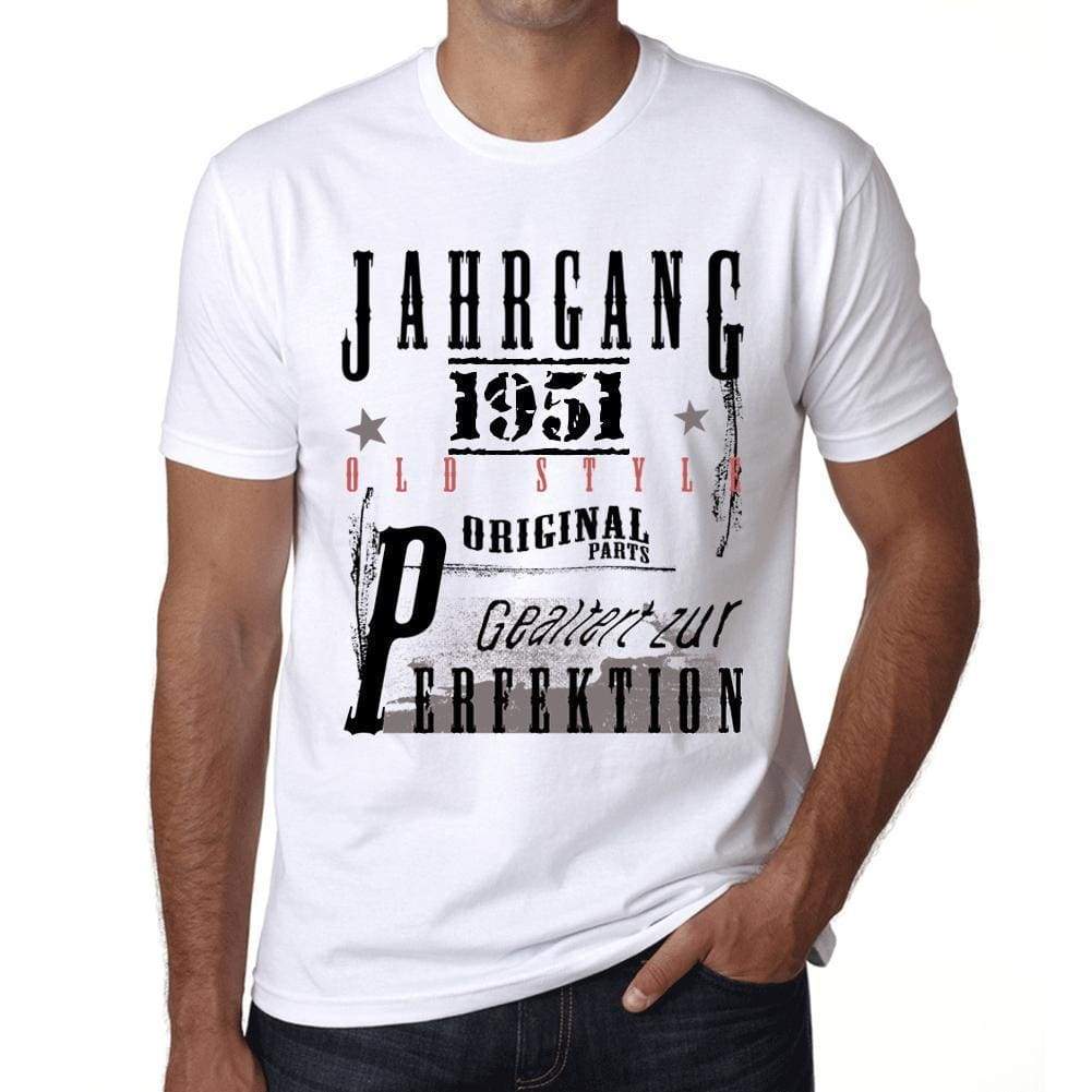 Jahrgang Birthday 1951 Mens Short Sleeve Round Neck T-Shirt Gift T-Shirt 00350 - White / Xs - Casual