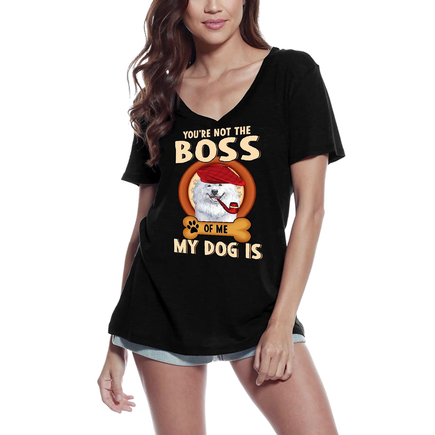 ULTRABASIC Women's T-Shirt Japanese Spitz Cute Dog Lover - Short Sleeve Tee Shirt Quote Tops