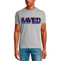 ULTRABASIC Men's Religious T-Shirt Saved by Grace - God Jesus Christ Shirt