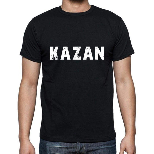 Kazan Mens Short Sleeve Round Neck T-Shirt 5 Letters Black Word 00006 - Casual