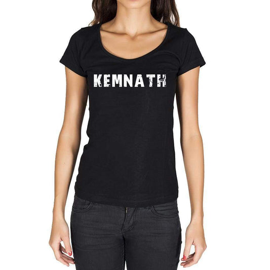 Kemnath German Cities Black Womens Short Sleeve Round Neck T-Shirt 00002 - Casual