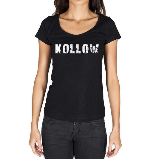 Kollow German Cities Black Womens Short Sleeve Round Neck T-Shirt 00002 - Casual