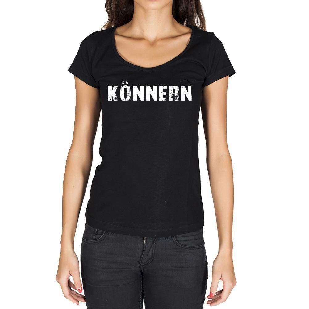Könnern German Cities Black Womens Short Sleeve Round Neck T-Shirt 00002 - Casual