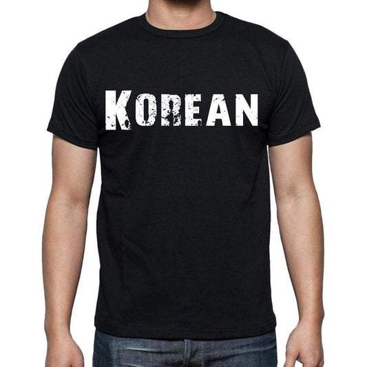 Korean White Letters Mens Short Sleeve Round Neck T-Shirt 00007