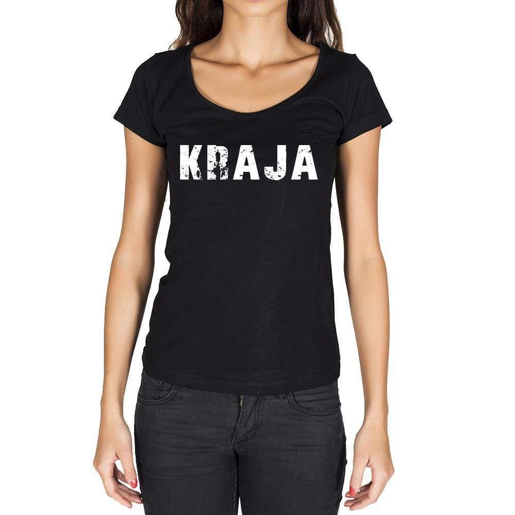 Kraja German Cities Black Womens Short Sleeve Round Neck T-Shirt 00002 - Casual