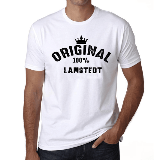 Lamstedt 100% German City White Mens Short Sleeve Round Neck T-Shirt 00001 - Casual