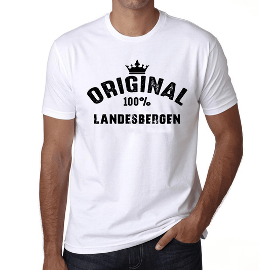 Landesbergen 100% German City White Mens Short Sleeve Round Neck T-Shirt 00001 - Casual