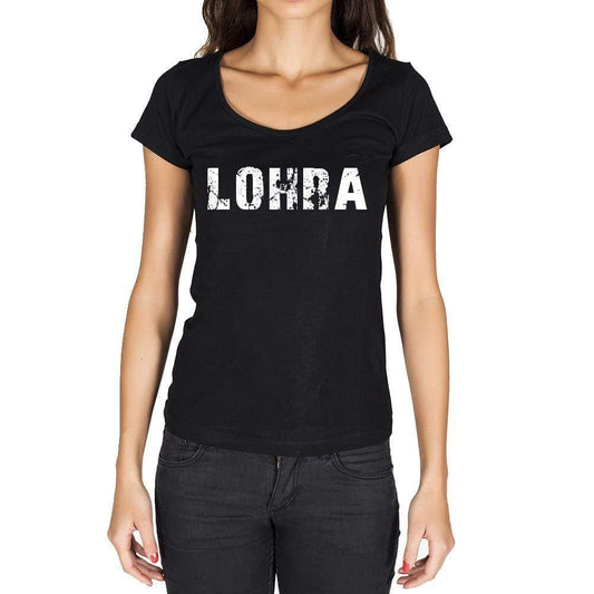 Lohra German Cities Black Womens Short Sleeve Round Neck T-Shirt 00002 - Casual