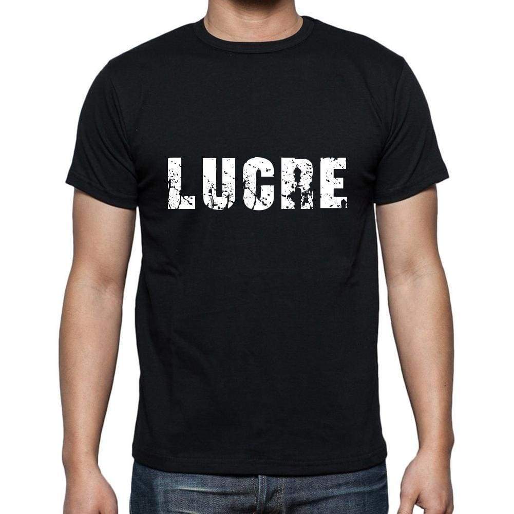 Lucre Mens Short Sleeve Round Neck T-Shirt 5 Letters Black Word 00006 - Casual