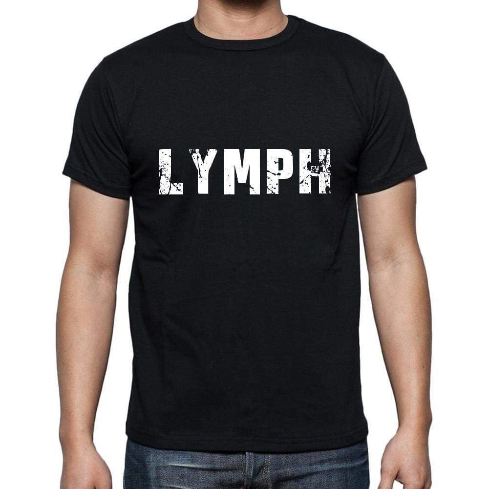 Lymph Mens Short Sleeve Round Neck T-Shirt 5 Letters Black Word 00006 - Casual
