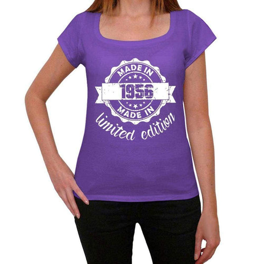 Made In 1956 Limited Edition Womens T-Shirt Purple Birthday Gift 00428 - Purple / Xs - Casual