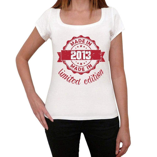 Made In 2013 Limited Edition Womens T-Shirt White Birthday Gift 00425 - White / Xs - Casual