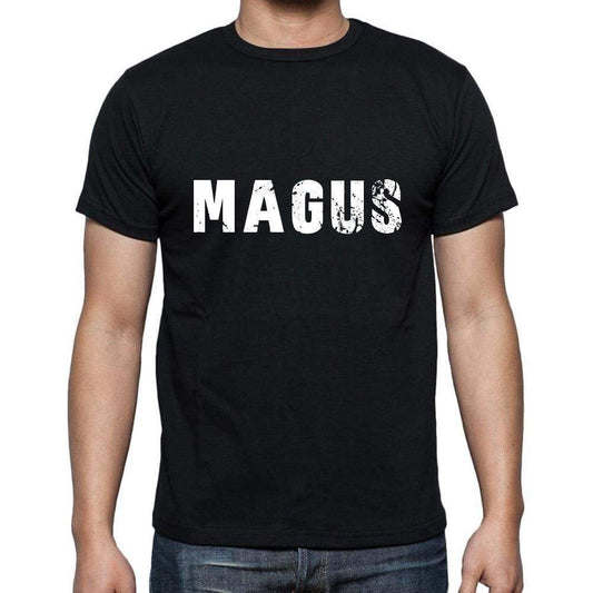 Magus Mens Short Sleeve Round Neck T-Shirt 5 Letters Black Word 00006 - Casual