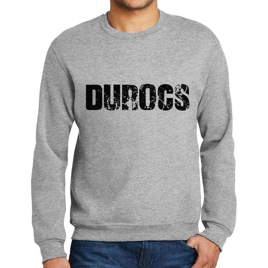 Mens Printed Graphic Sweatshirt Popular Words Durocs Grey Marl - Grey Marl / Small / Cotton - Sweatshirts