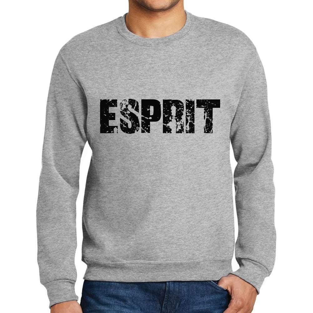 Mens Printed Graphic Sweatshirt Popular Words Esprit Grey Marl - Grey Marl / Small / Cotton - Sweatshirts