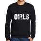 Mens Printed Graphic Sweatshirt Popular Words Girls Deep Black - Deep Black / Small / Cotton - Sweatshirts