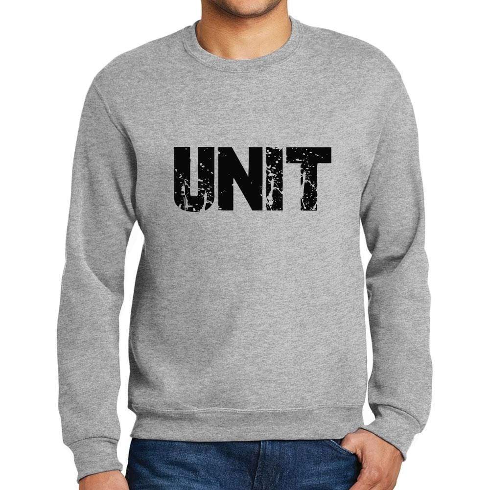 Mens Printed Graphic Sweatshirt Popular Words Unit Grey Marl - Grey Marl / Small / Cotton - Sweatshirts