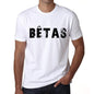 Mens Tee Shirt Vintage T Shirt Bêtas X-Small White 00561 - White / Xs - Casual