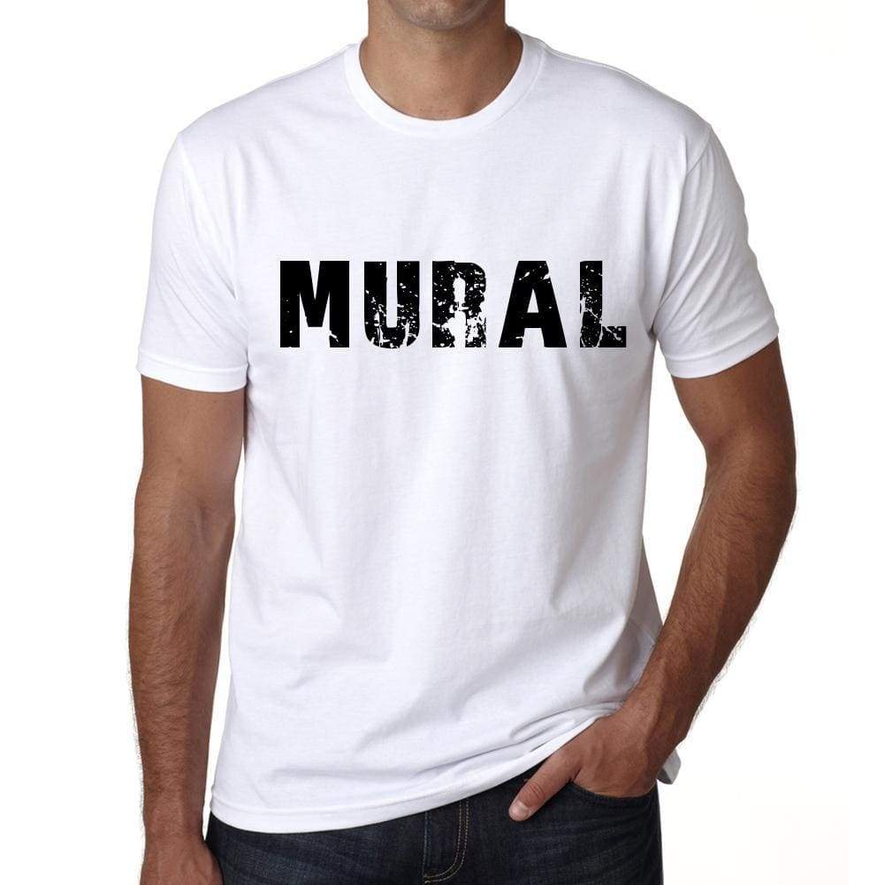 Mens Tee Shirt Vintage T Shirt Mural X-Small White - White / Xs - Casual