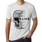Mens Vintage Tee Shirt Graphic T Shirt Anxiety Skull Alive Vintage White - Vintage White / Xs / Cotton - T-Shirt