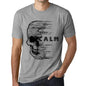 Mens Vintage Tee Shirt Graphic T Shirt Anxiety Skull Calm Grey Marl - Grey Marl / Xs / Cotton - T-Shirt