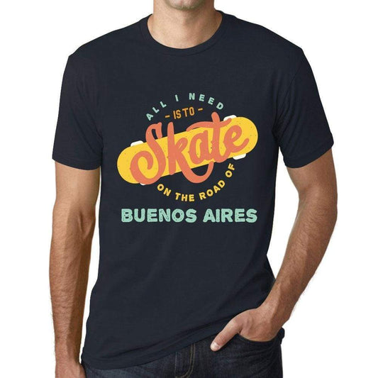 Mens Vintage Tee Shirt Graphic T Shirt Buenos Aires Navy - Navy / Xs / Cotton - T-Shirt