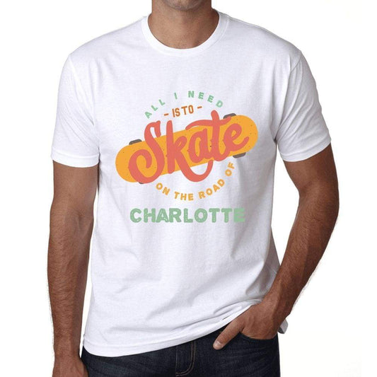 Mens Vintage Tee Shirt Graphic T Shirt Charlotte White - White / Xs / Cotton - T-Shirt