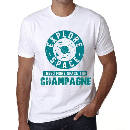 Mens Vintage Tee Shirt Graphic T Shirt I Need More Space For Champagne White - White / Xs / Cotton - T-Shirt