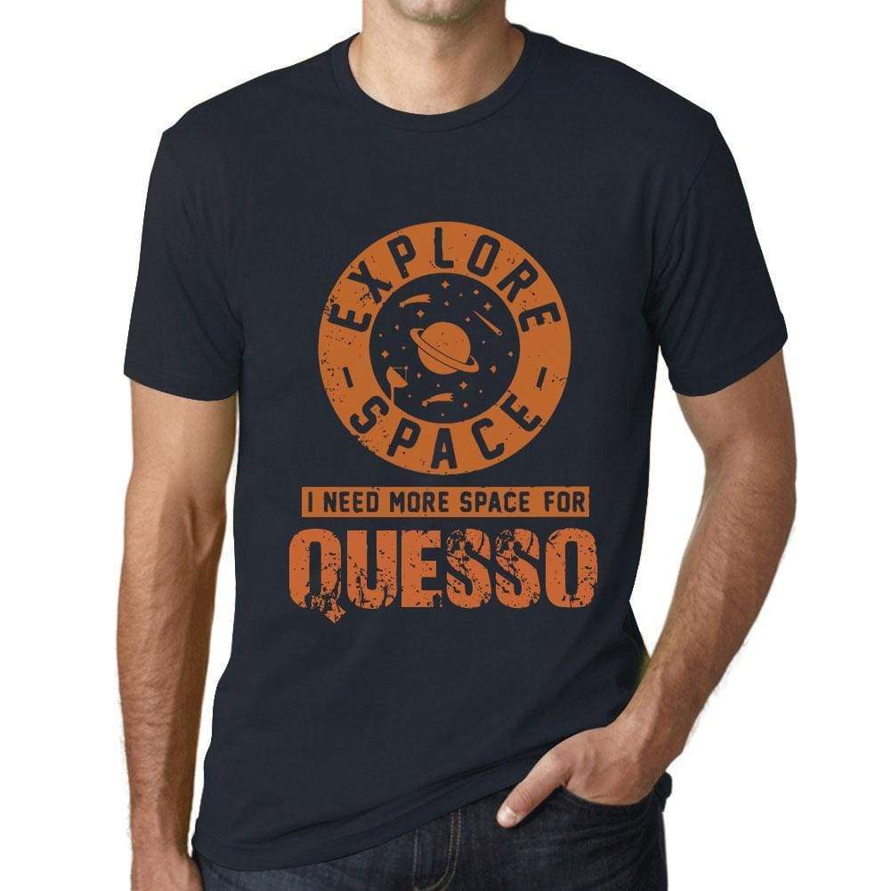 Mens Vintage Tee Shirt Graphic T Shirt I Need More Space For Quesso Navy - Navy / Xs / Cotton - T-Shirt
