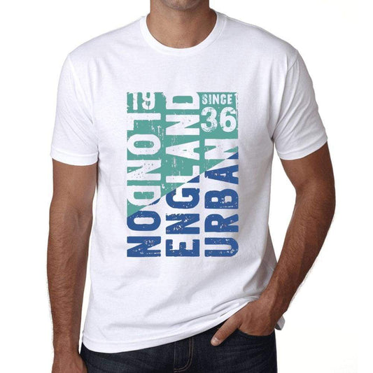 Mens Vintage Tee Shirt Graphic T Shirt London Since 36 White - White / Xs / Cotton - T-Shirt