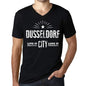 Mens Vintage Tee Shirt Graphic V-Neck T Shirt Live It Love It Dusseldorf Deep Black - Black / S / Cotton - T-Shirt
