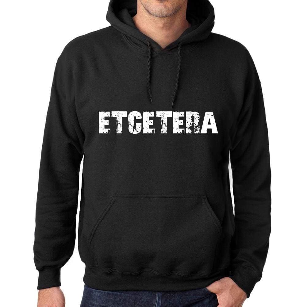 Mens Womens Unisex Printed Graphic Cotton Hoodie Soft Heavyweight Hooded Sweatshirt Pullover Popular Words Etcetera Deep Black - Black / Xs