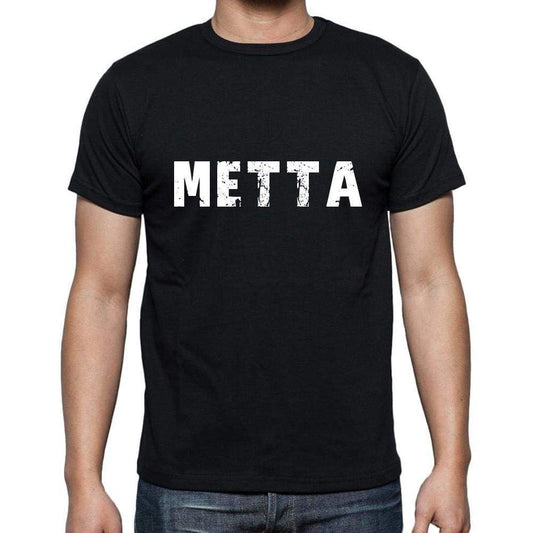 Metta Mens Short Sleeve Round Neck T-Shirt 5 Letters Black Word 00006 - Casual