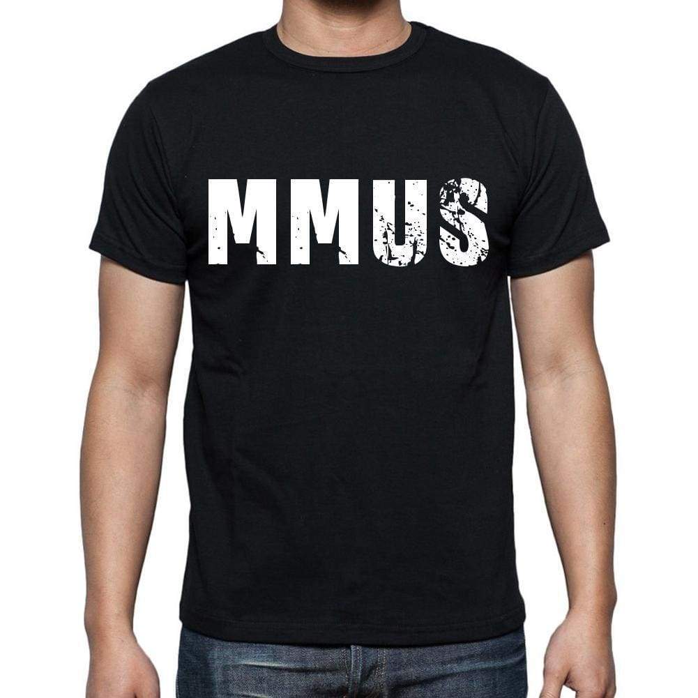 Mmus Mens Short Sleeve Round Neck T-Shirt 4 Letters Black - Casual