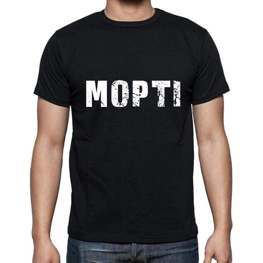 Mopti Mens Short Sleeve Round Neck T-Shirt 5 Letters Black Word 00006 - Casual