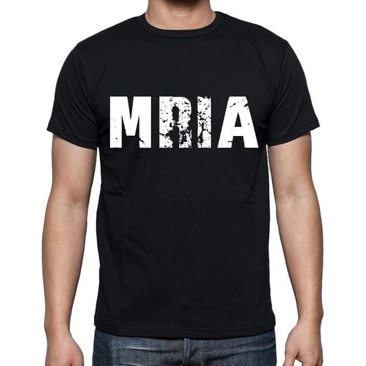 Mria Mens Short Sleeve Round Neck T-Shirt 4 Letters Black - Casual